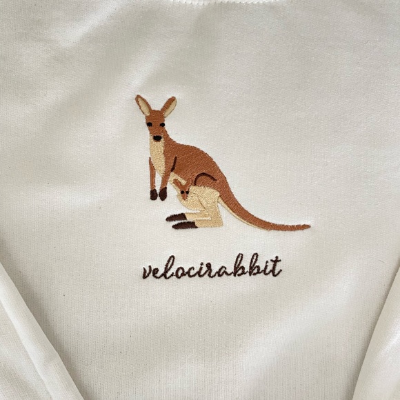 Velocirabbit (kangaroo) Embroidered Sweatshirt - Picture 1 of 3